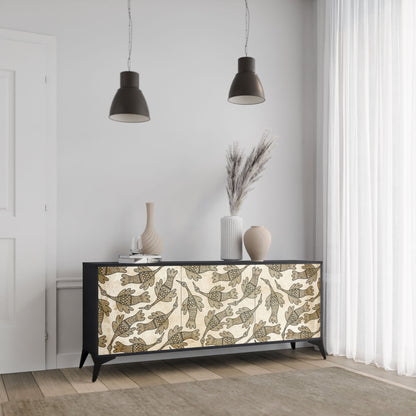 Credenza ALMONDINE SONGBIRD a 3 ante in finitura nera