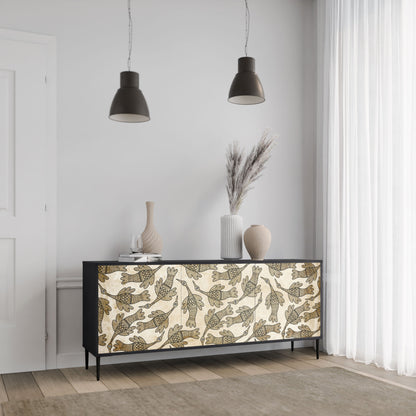 Credenza ALMONDINE SONGBIRD a 3 ante in finitura nera