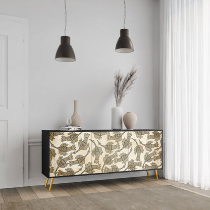 Credenza ALMONDINE SONGBIRD a 3 ante in finitura nera