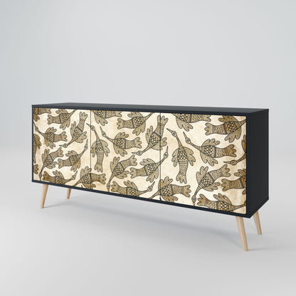 Credenza ALMONDINE SONGBIRD a 3 ante in finitura nera