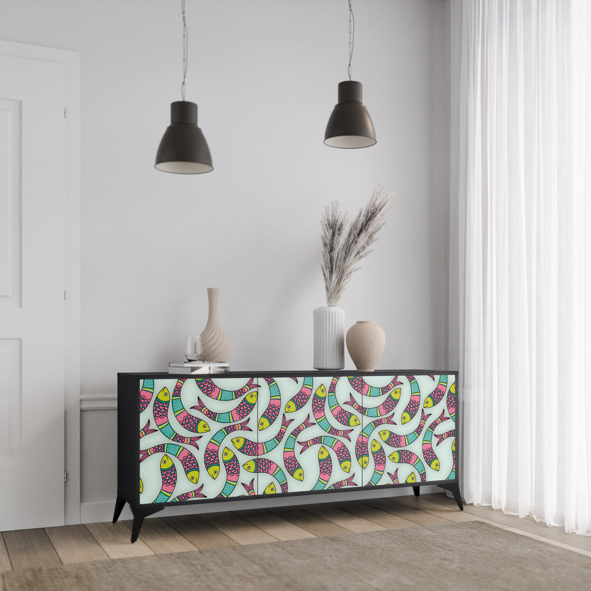 INDIAN FISH 3-türiges Sideboard