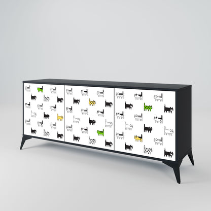 CATS COMPILATION Credenza a 3 ante in finitura nera