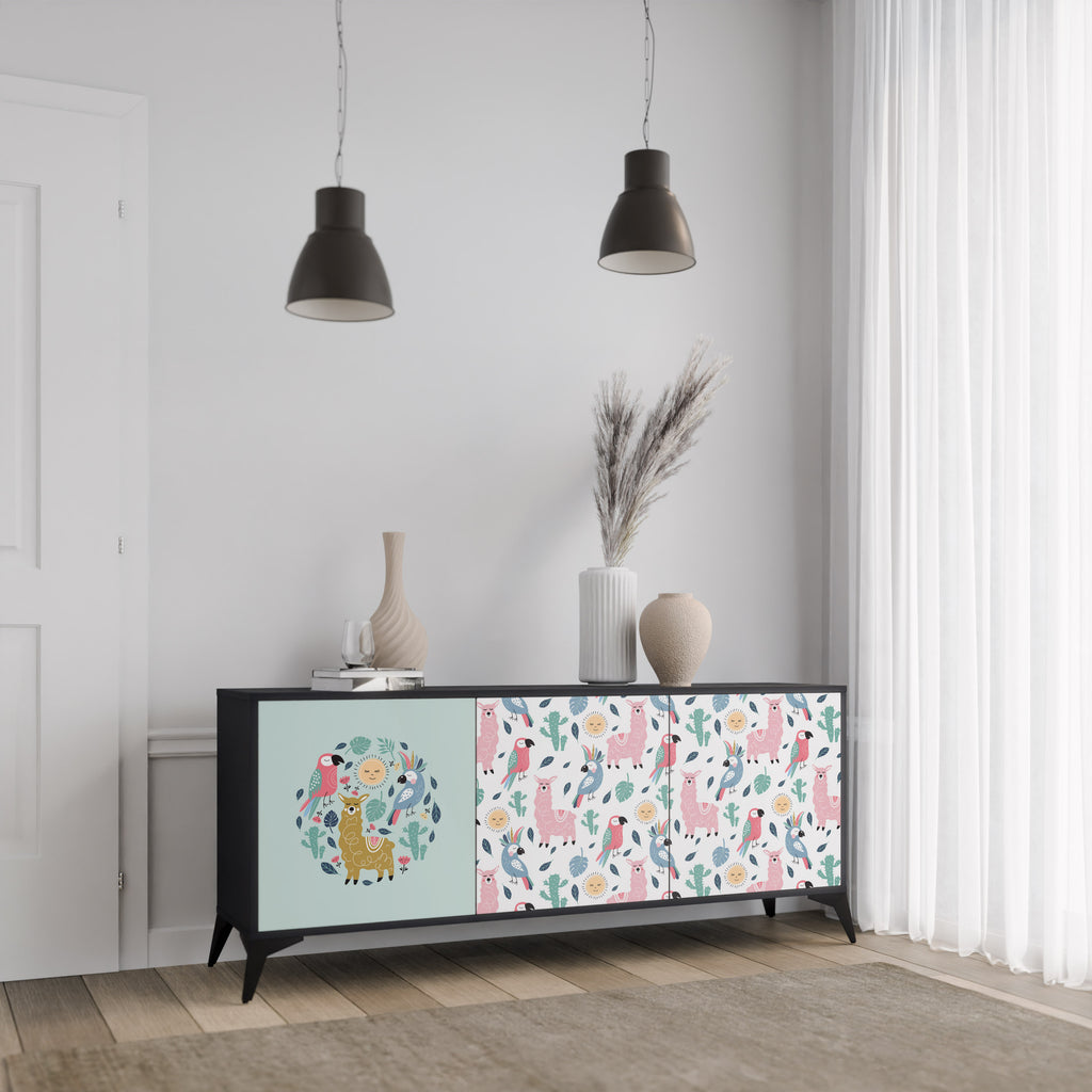 COLORFUL ALPACAS 3-Door Sideboard
