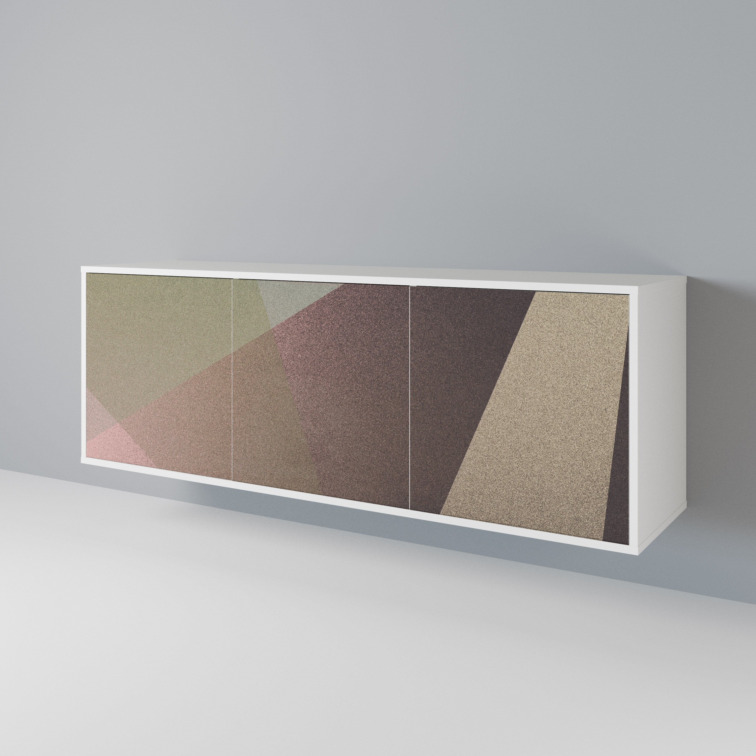 BEIGE GEOMETRY Aparador de 3 Portas