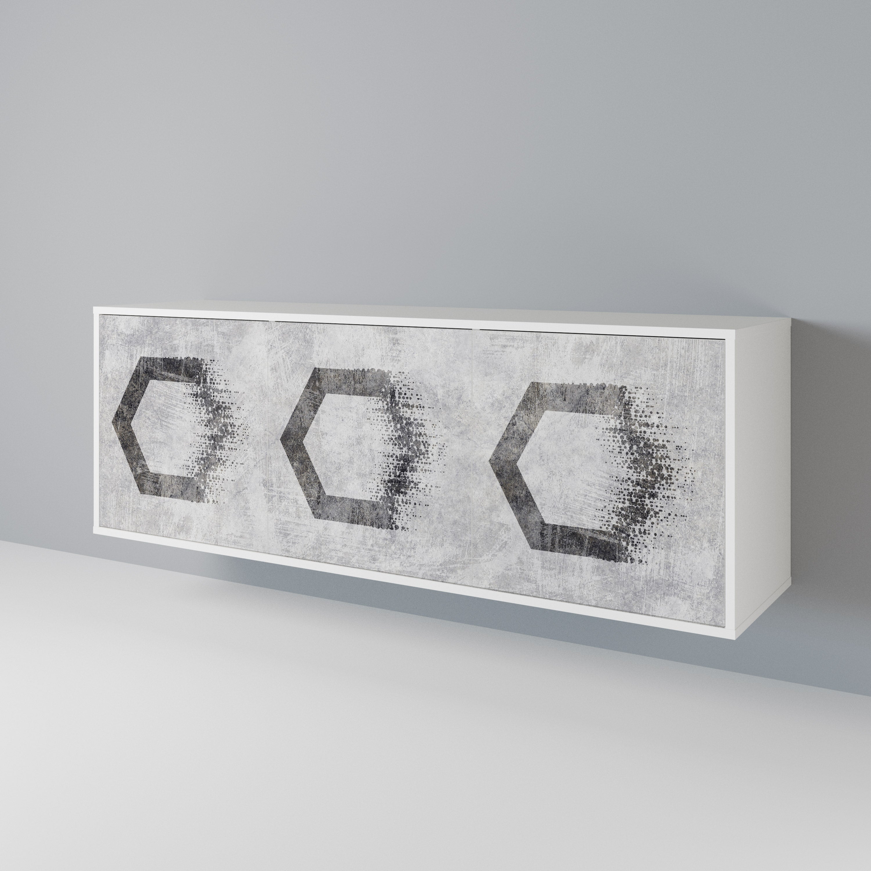 HEXAGONAL FIGURES Třídveřová komoda