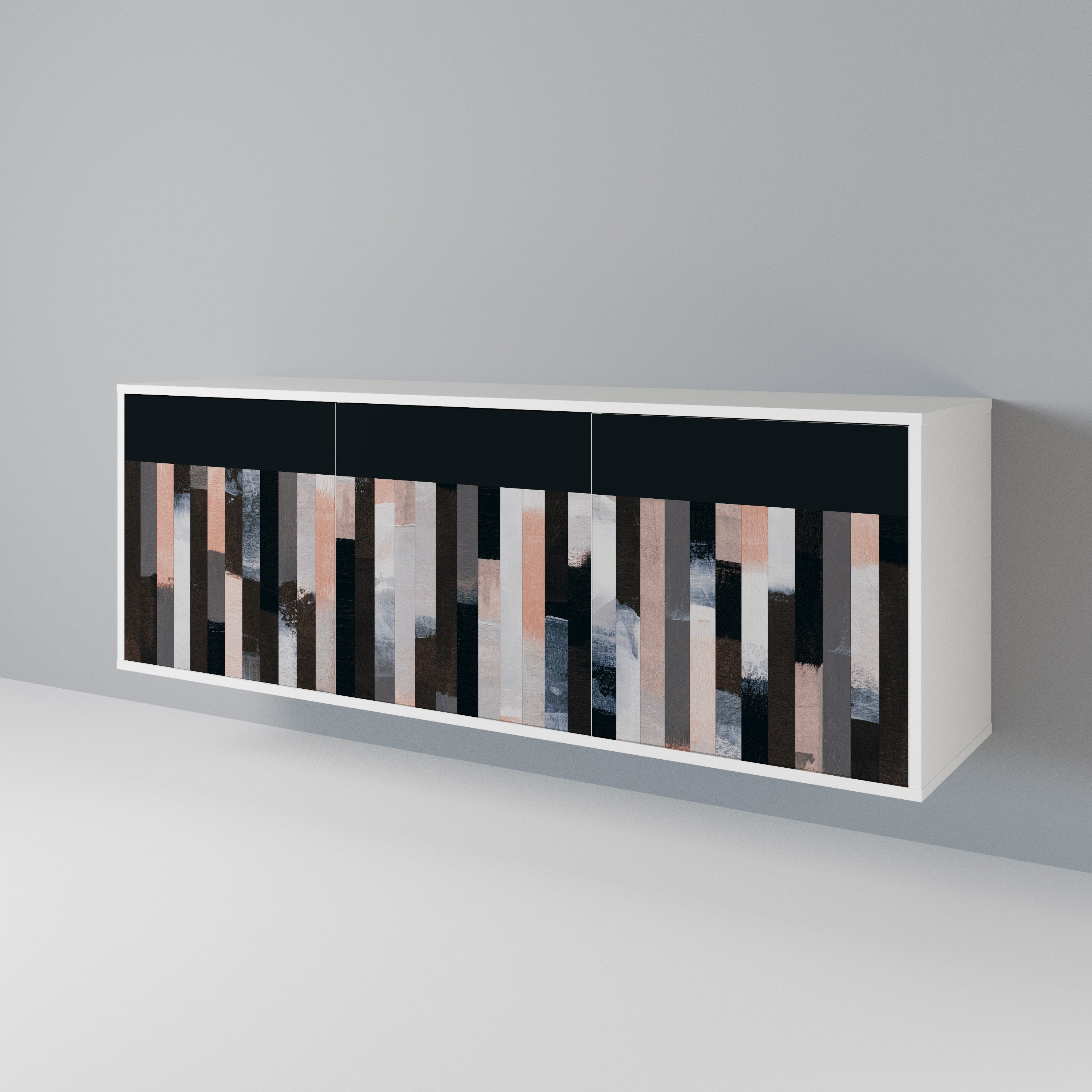 COLLAGE OF RECTANGLES Třídveřová komoda