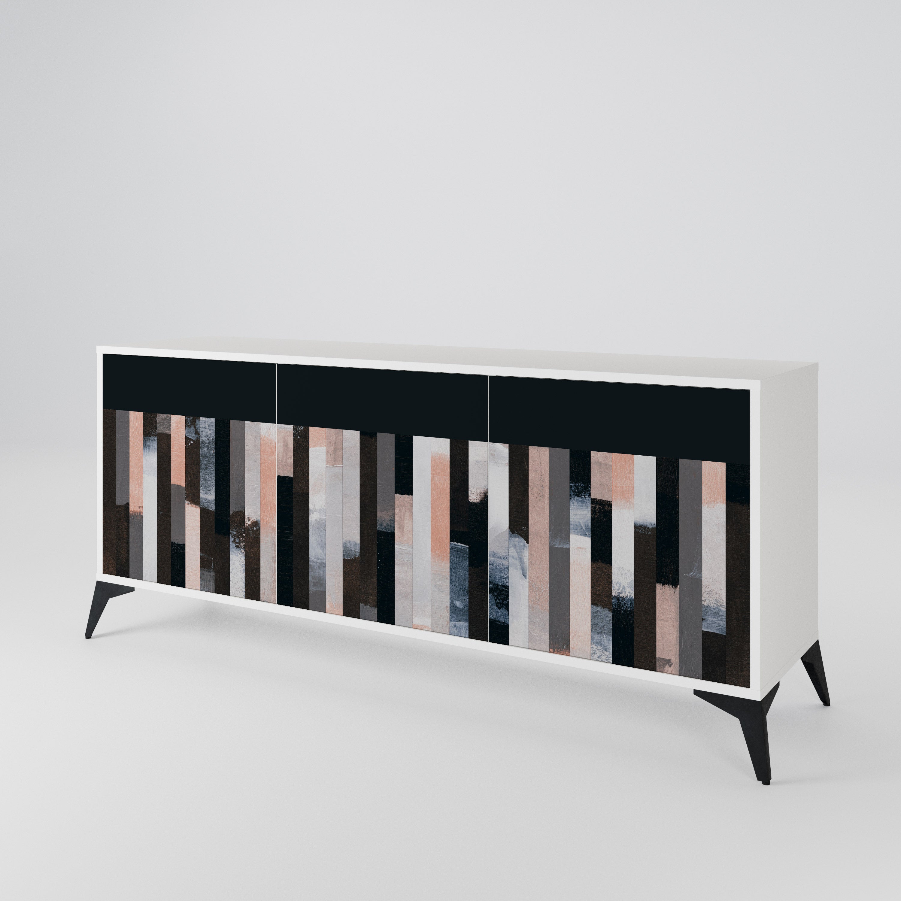 COLLAGE OF RECTANGLES Třídveřová komoda