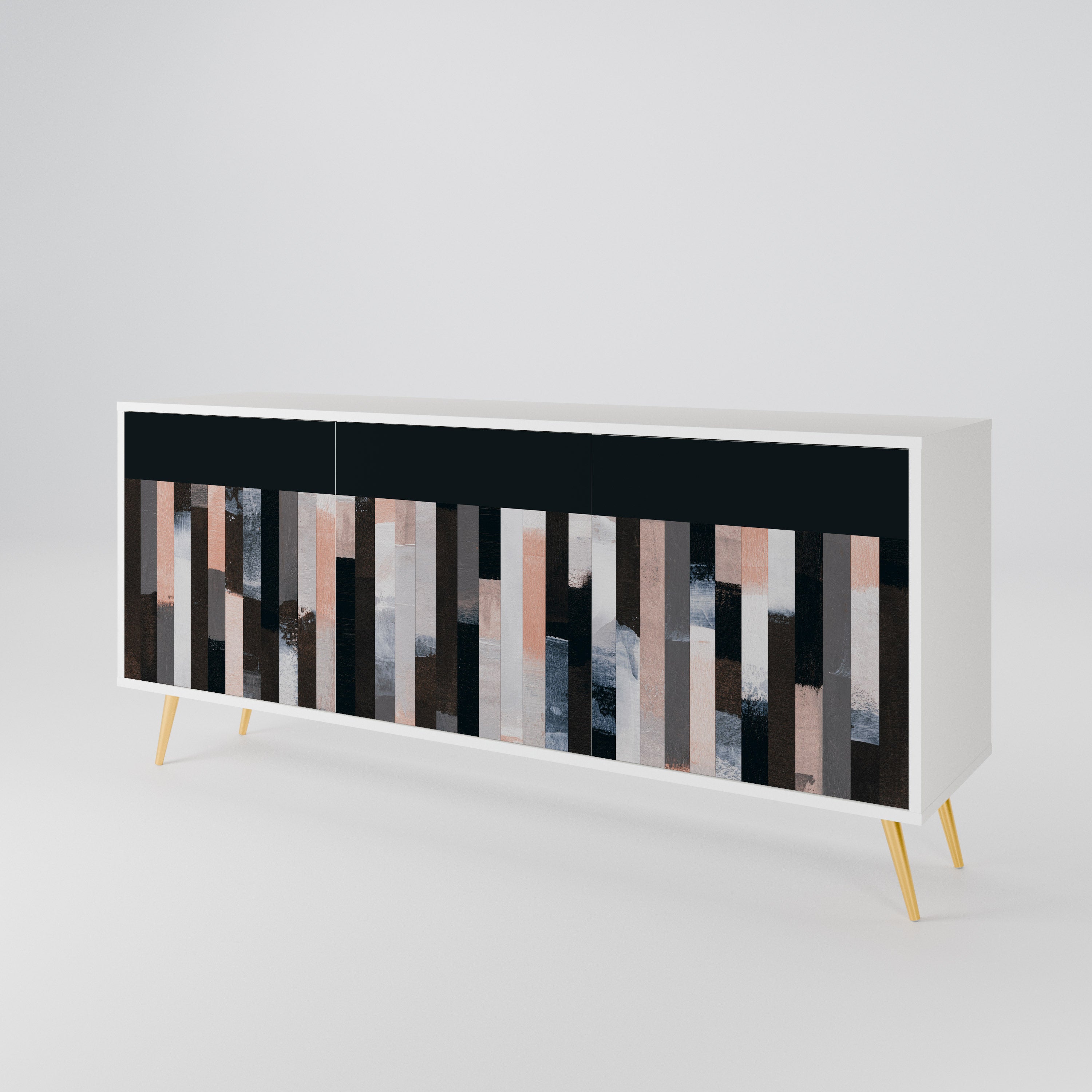 COLLAGE OF RECTANGLES Třídveřová komoda
