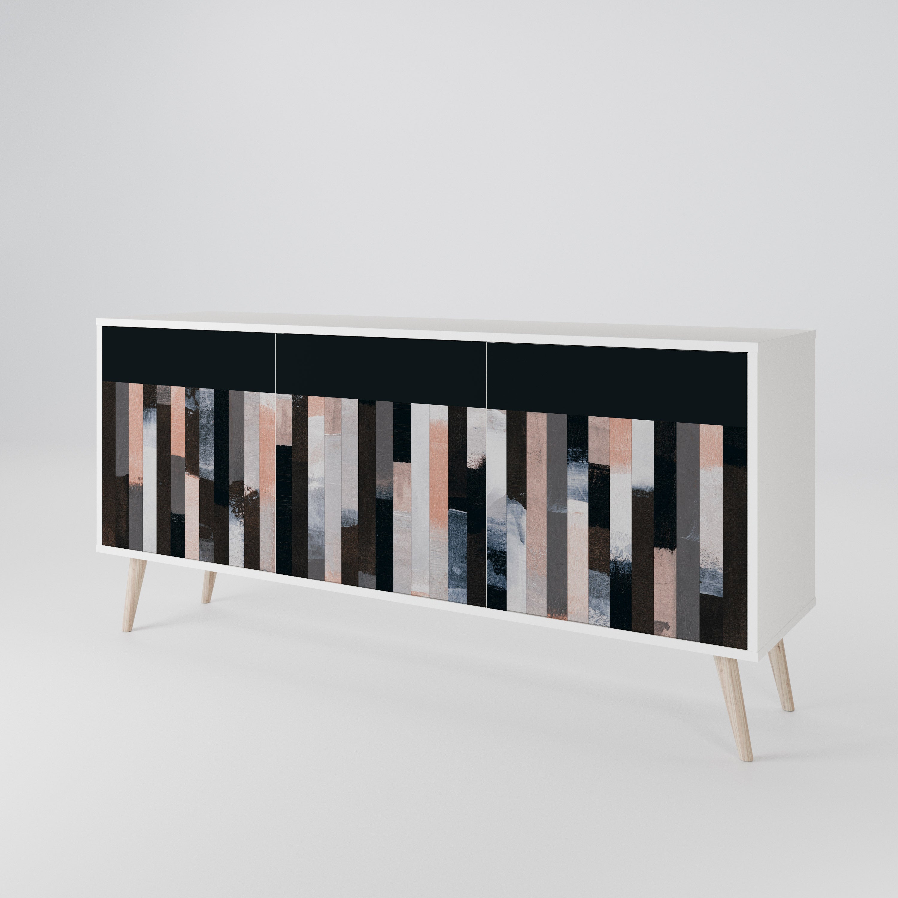 COLLAGE OF RECTANGLES Třídveřová komoda