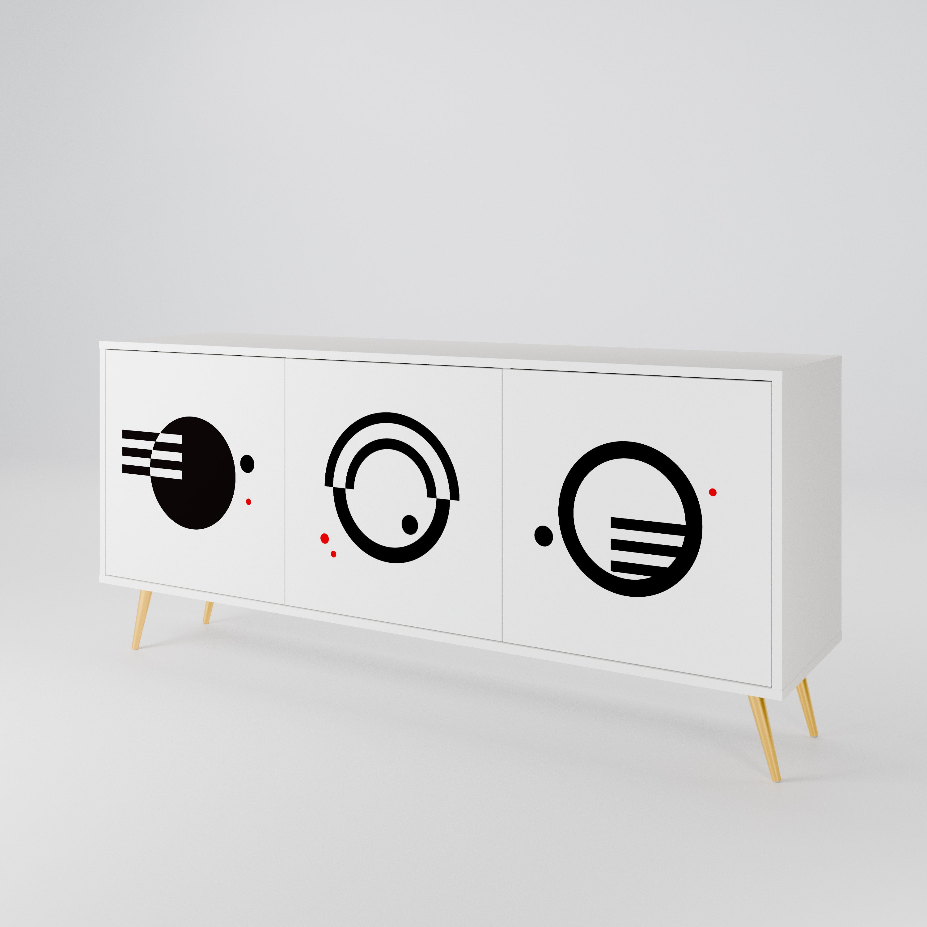 BLACK AND WHITE COMBINATION 3-Door Sideboard