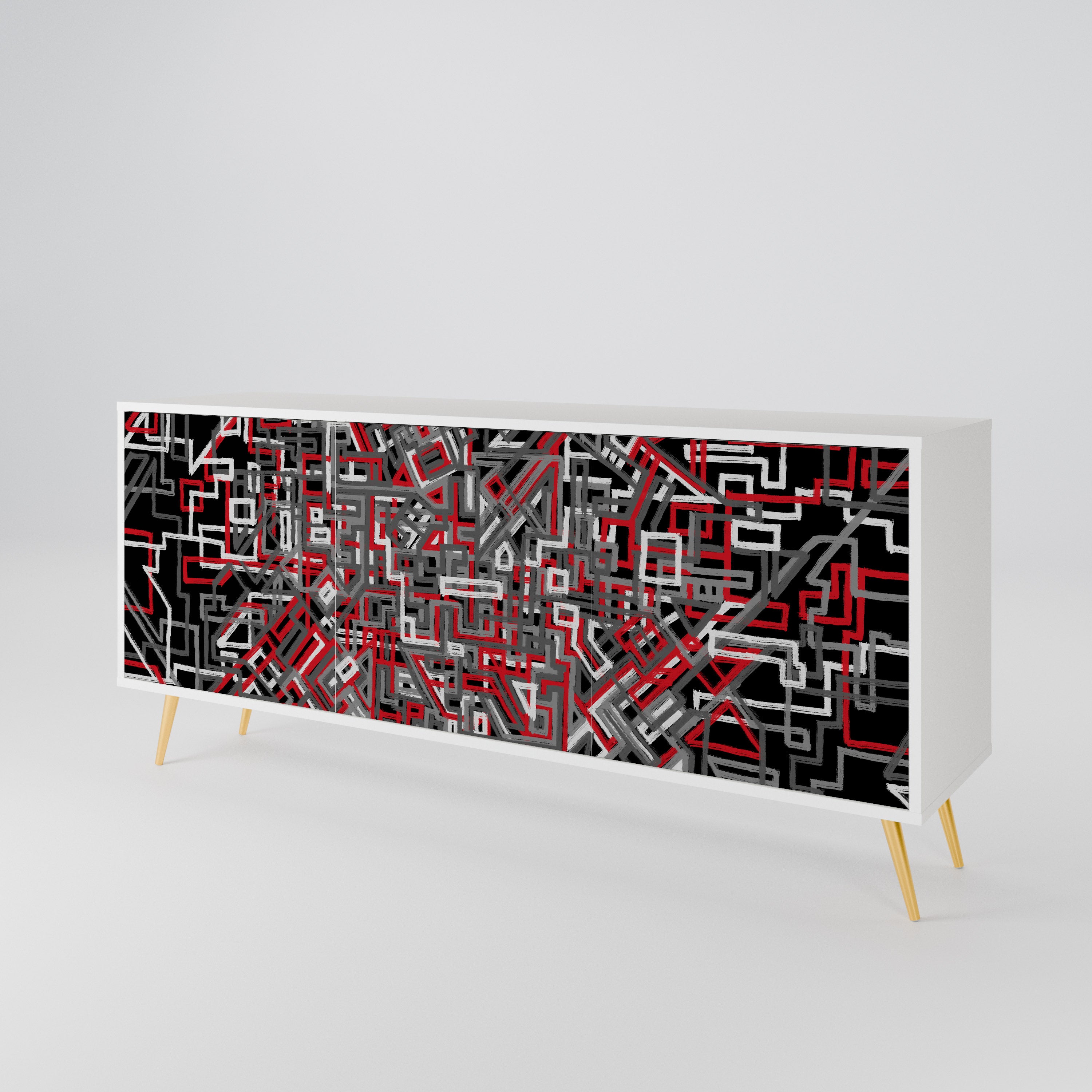 BROKEN LINES 3-Door Sideboard
