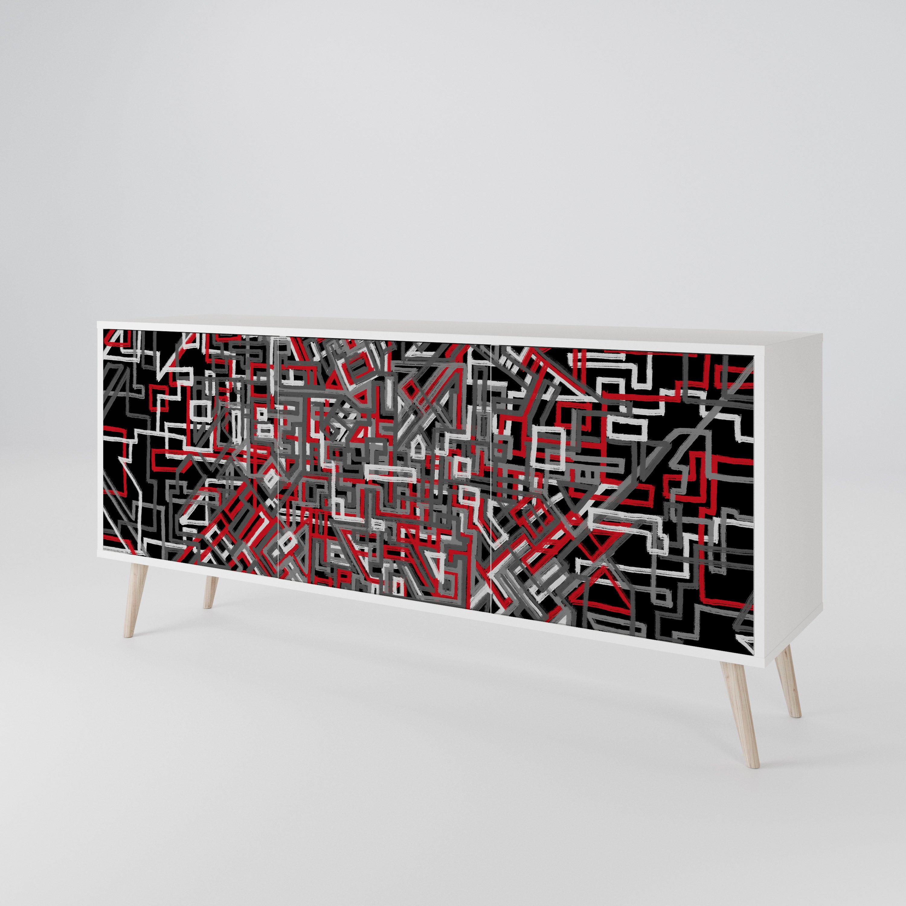 BROKEN LINES 3-Door Sideboard