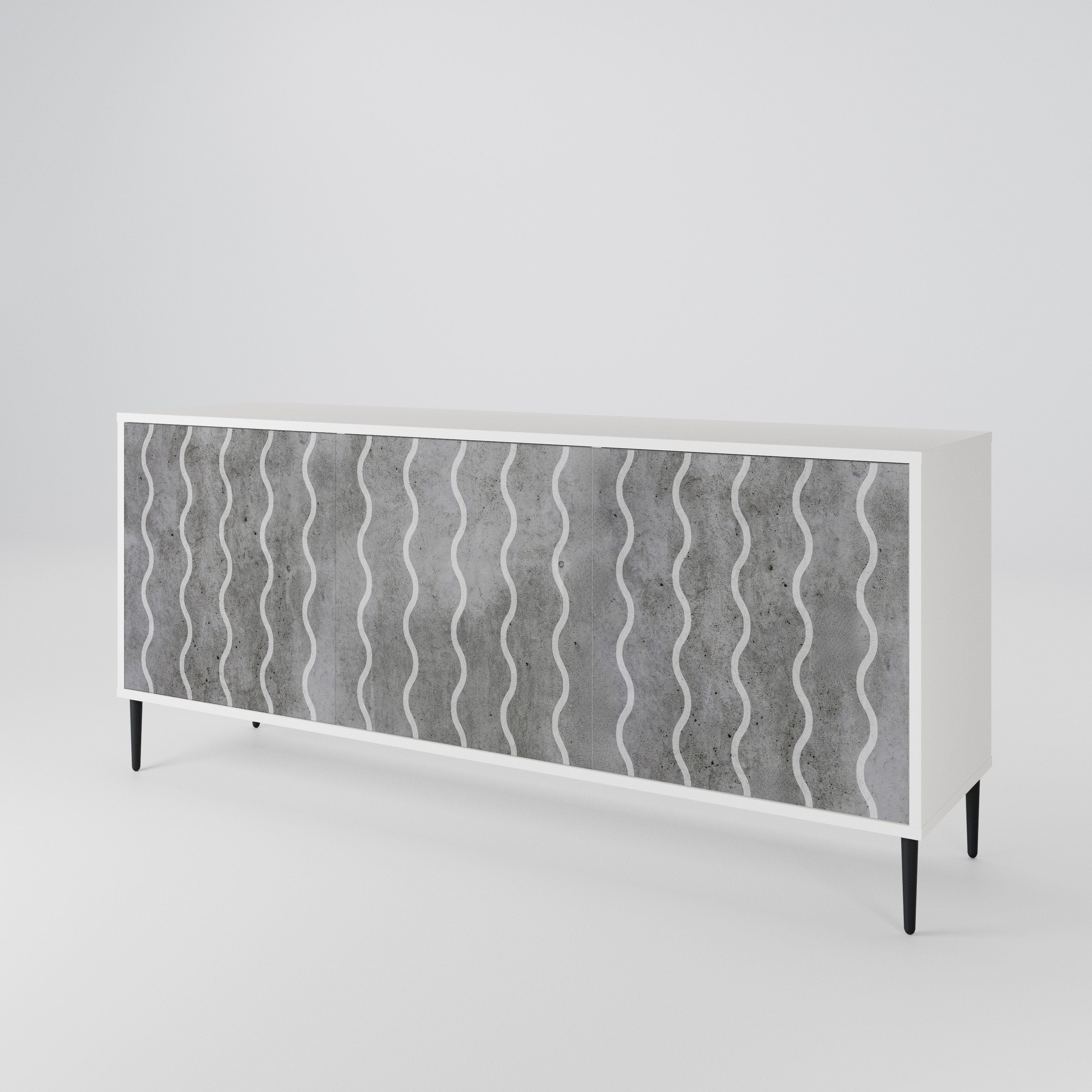 WAVES OF CONCRETE 3-Door Sideboard