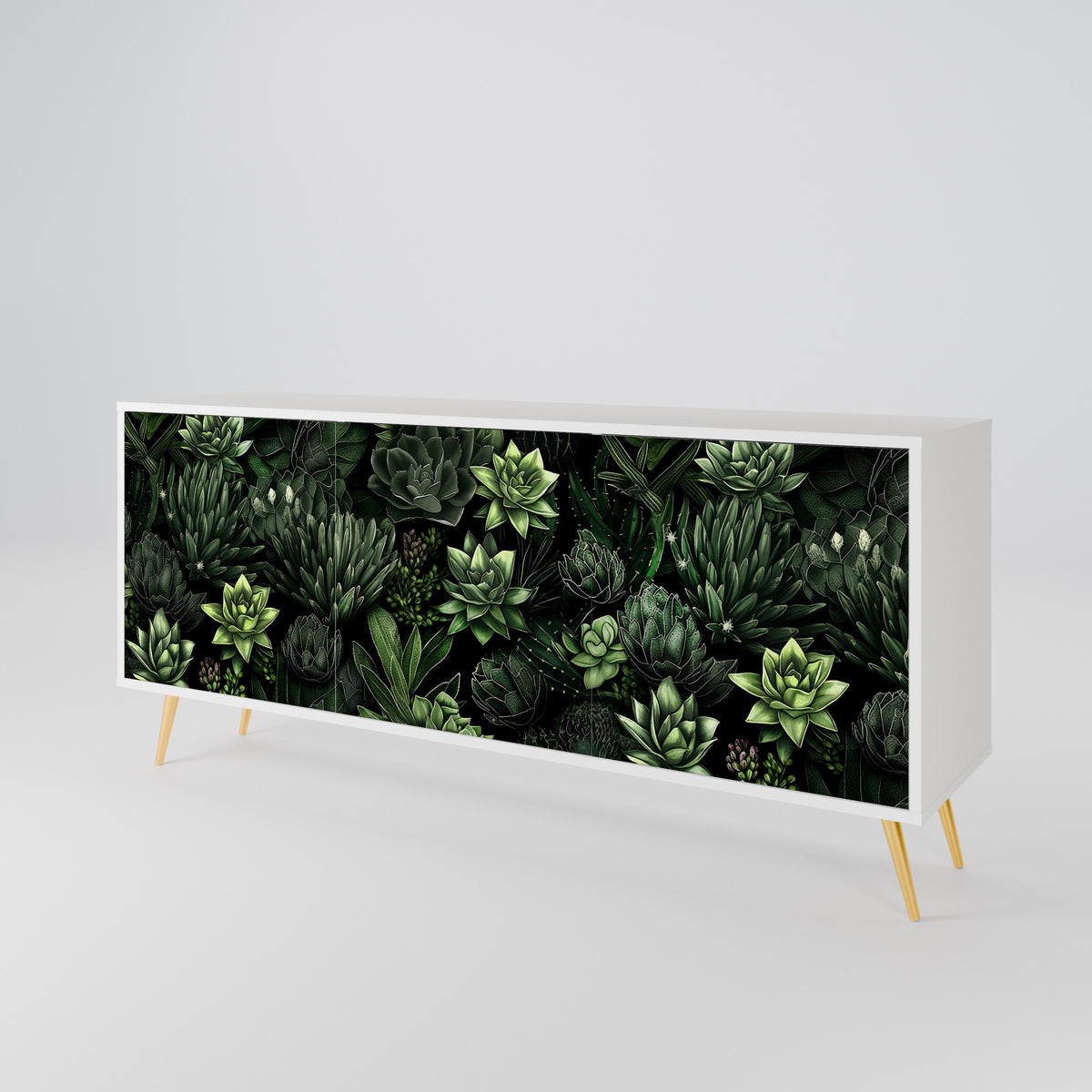 SUCCULENT JUNGLE Skänk med tre dörrar