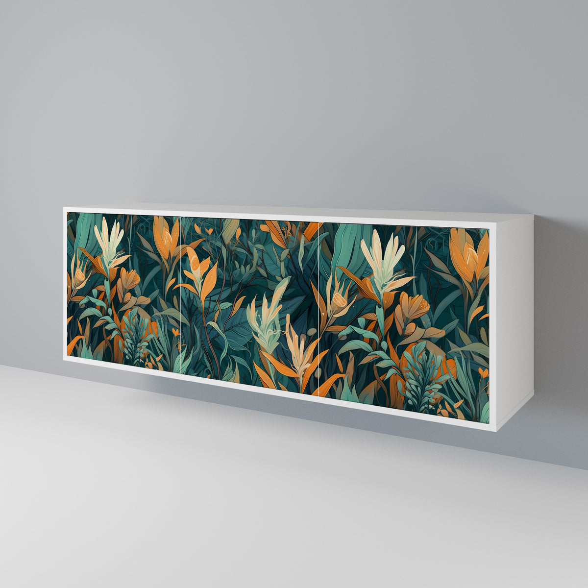 FLORAL SERENITY Skänk med tre dörrar
