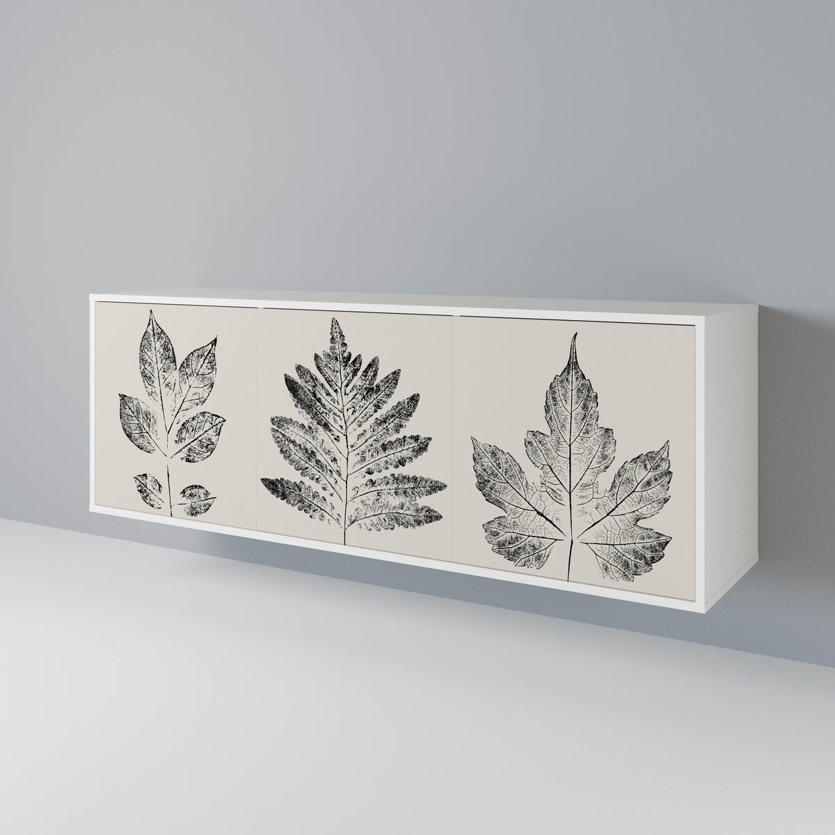 LEAFY STAMPS Skänk med tre dörrar