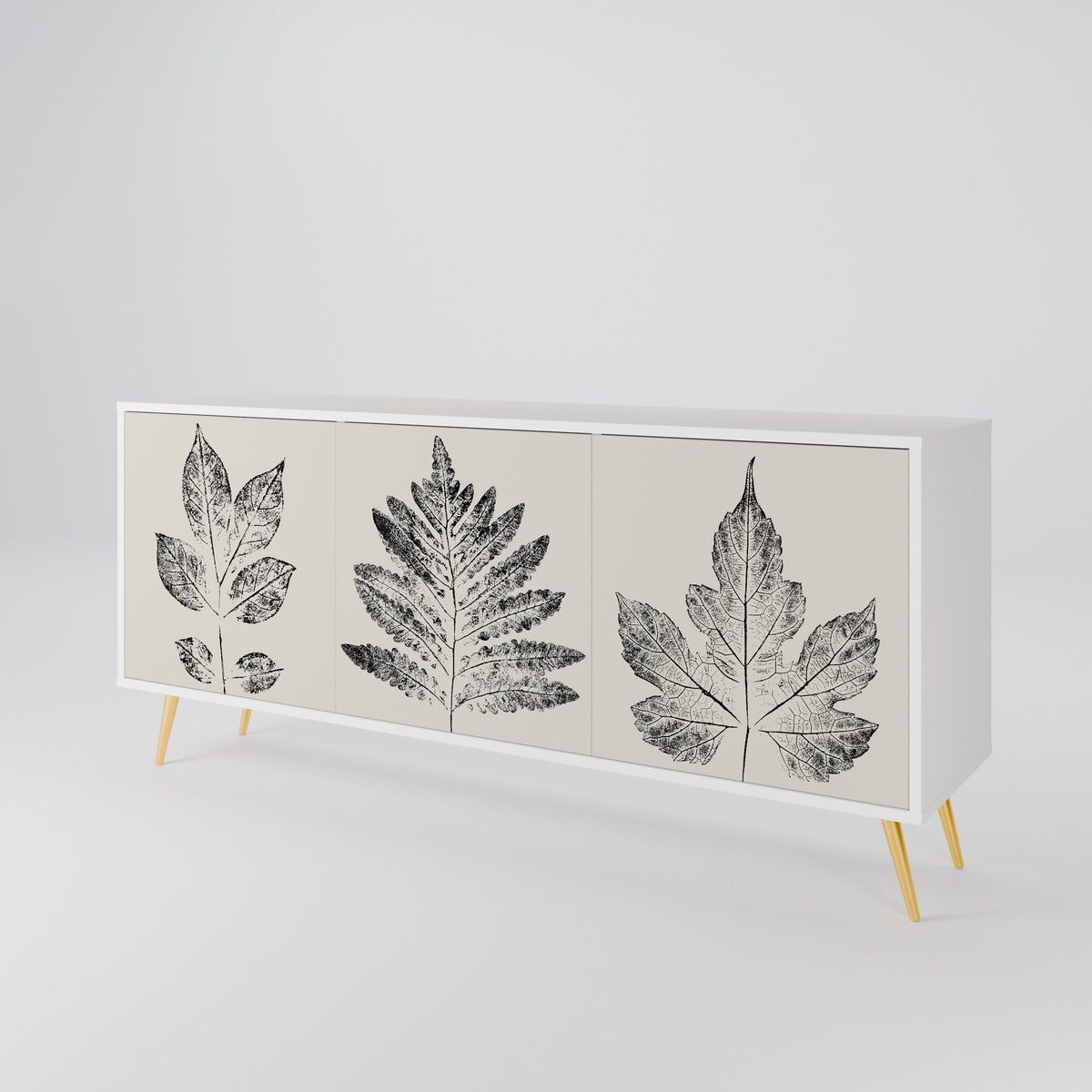 LEAFY STAMPS Skänk med tre dörrar