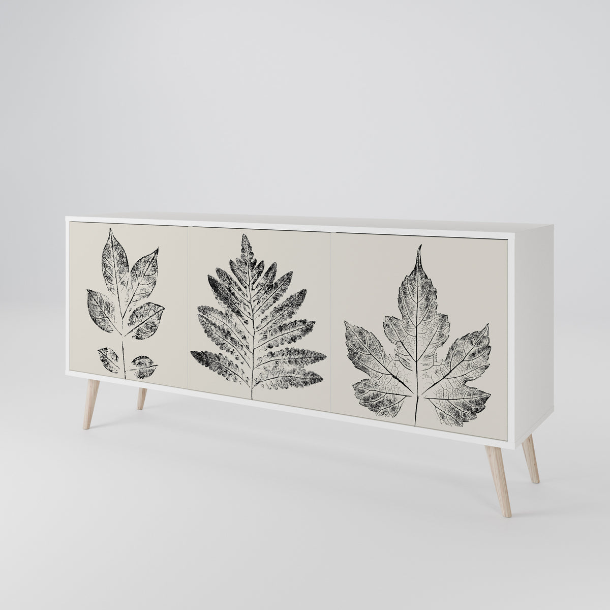 LEAFY STAMPS Skänk med tre dörrar