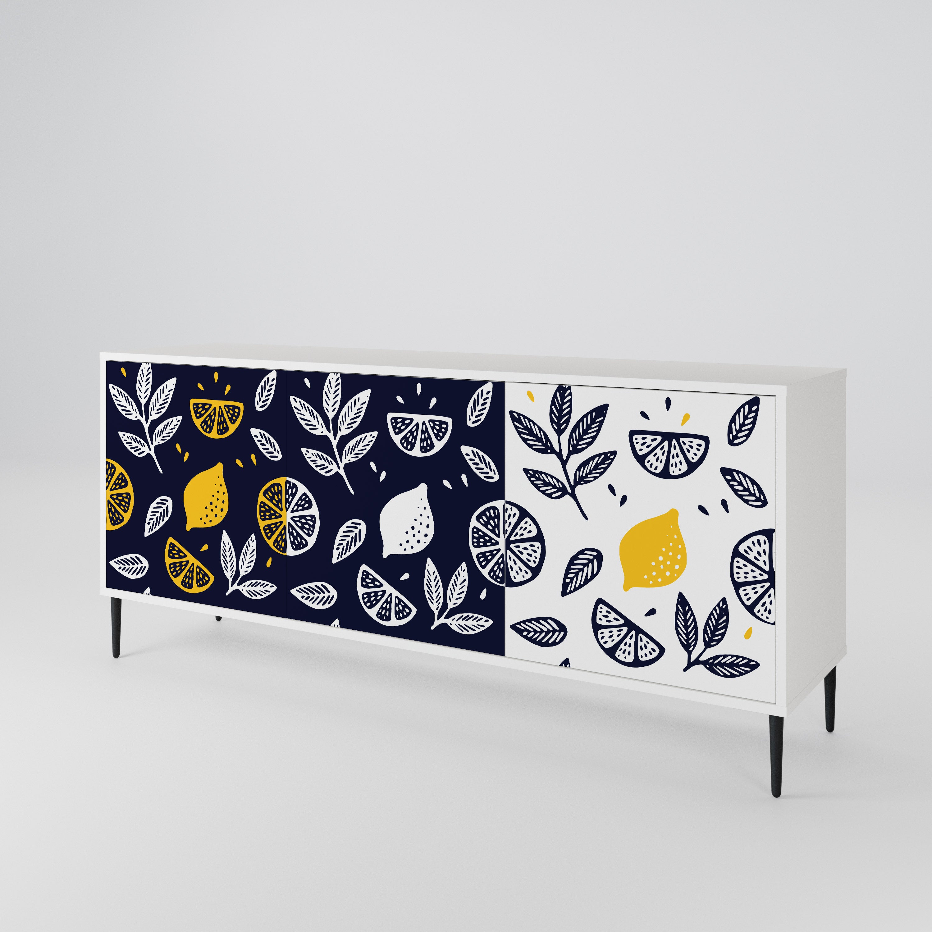 CITRUS BLACK AND WHITE 3-Door Sideboard