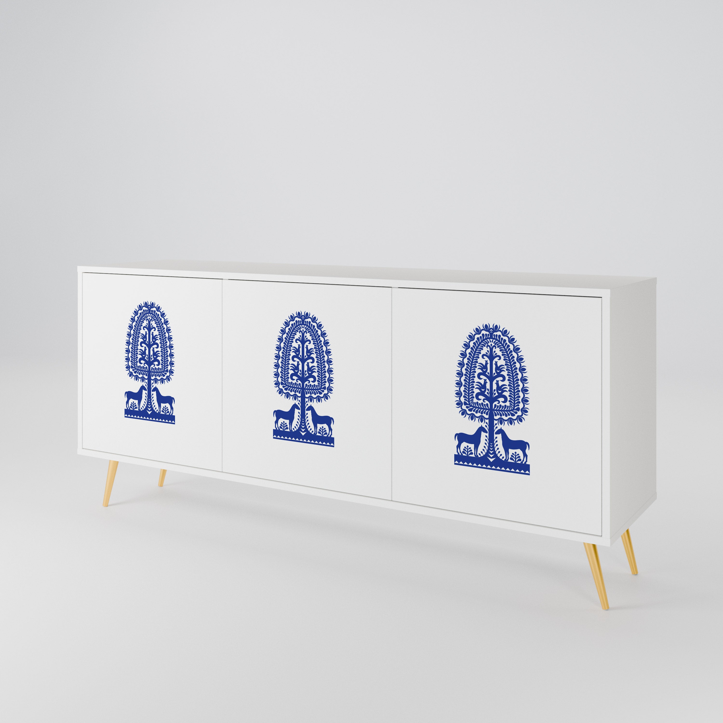 POLISH FOLK ART Μπουφές 3-θυρών