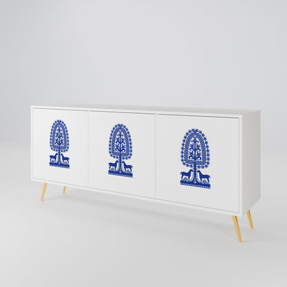 POLISH FOLK ART Třídveřová komoda