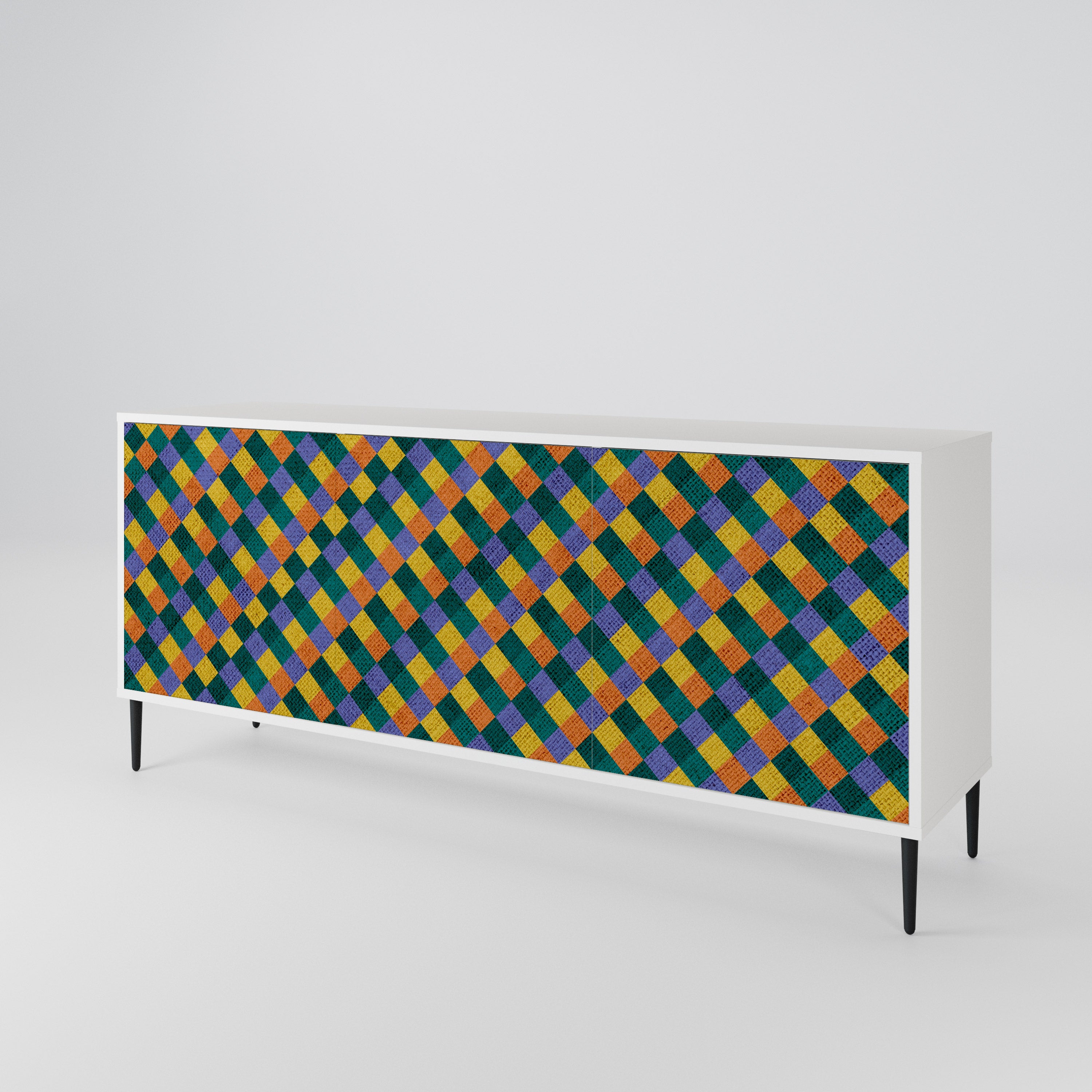 PAINTED SQUARES MIX Aparador de 3 Puertas