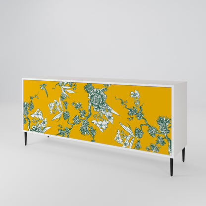 YELLOW CHINOISERIE 3-Door Sideboard