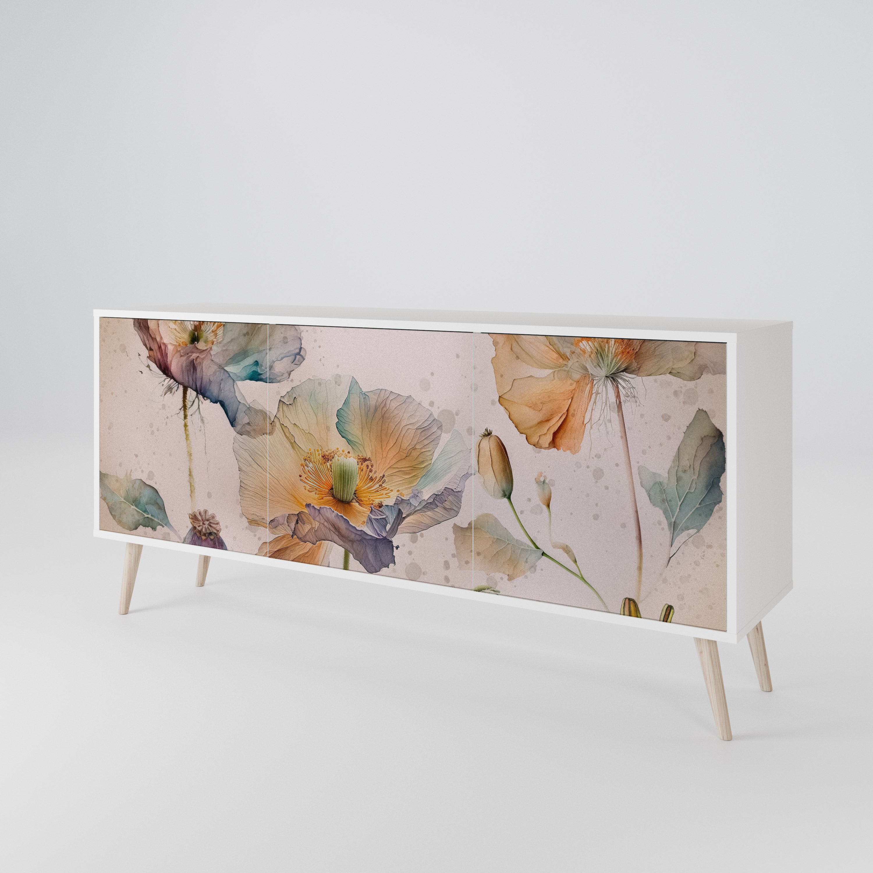 SOFTEN POPPY 3-Door Sideboard