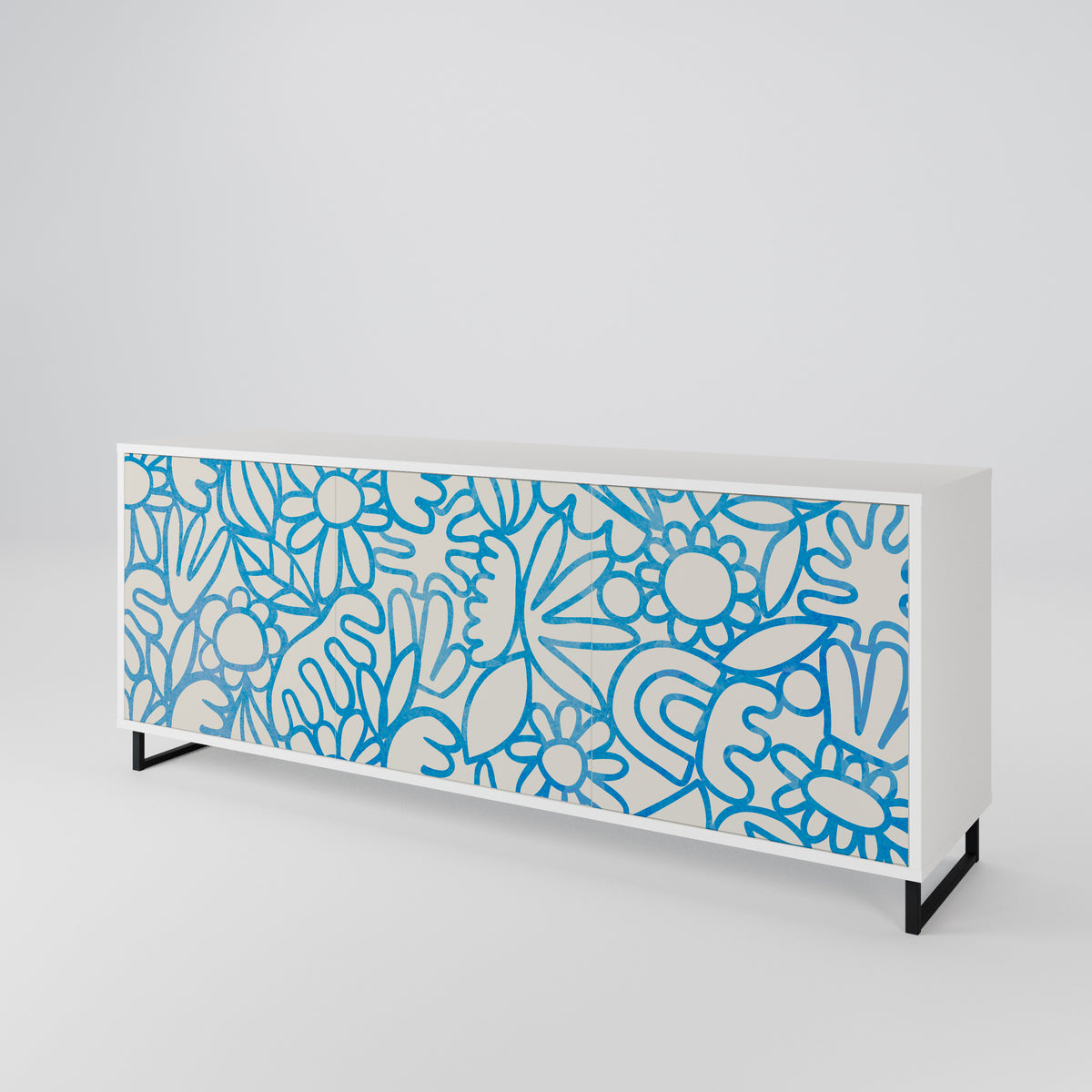 BLOOMY MORNING 3-türiges Sideboard