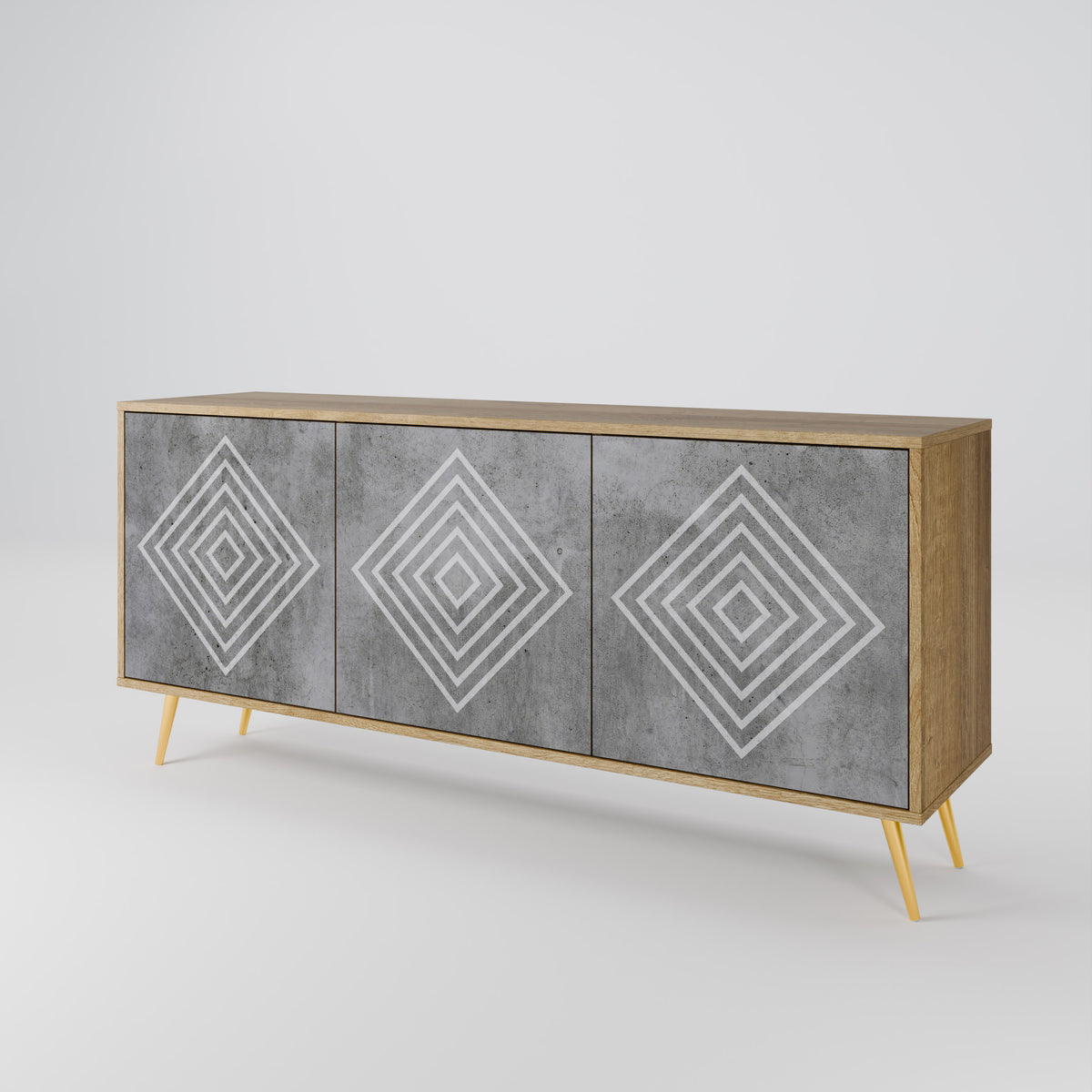 POLYGONAL ARTISTRY Aparador de 3 Portas