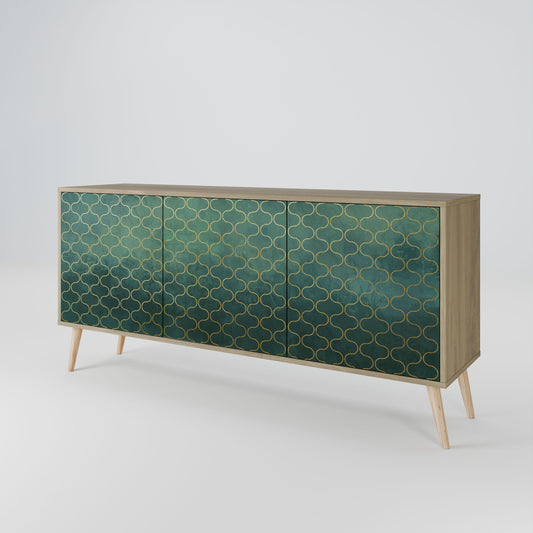 Credenza TESSELATED GREENERY a 3 ante in effetto rovere