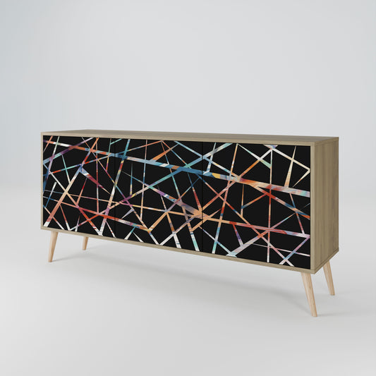 Credenza POLYGON VERVE a 3 ante in effetto rovere