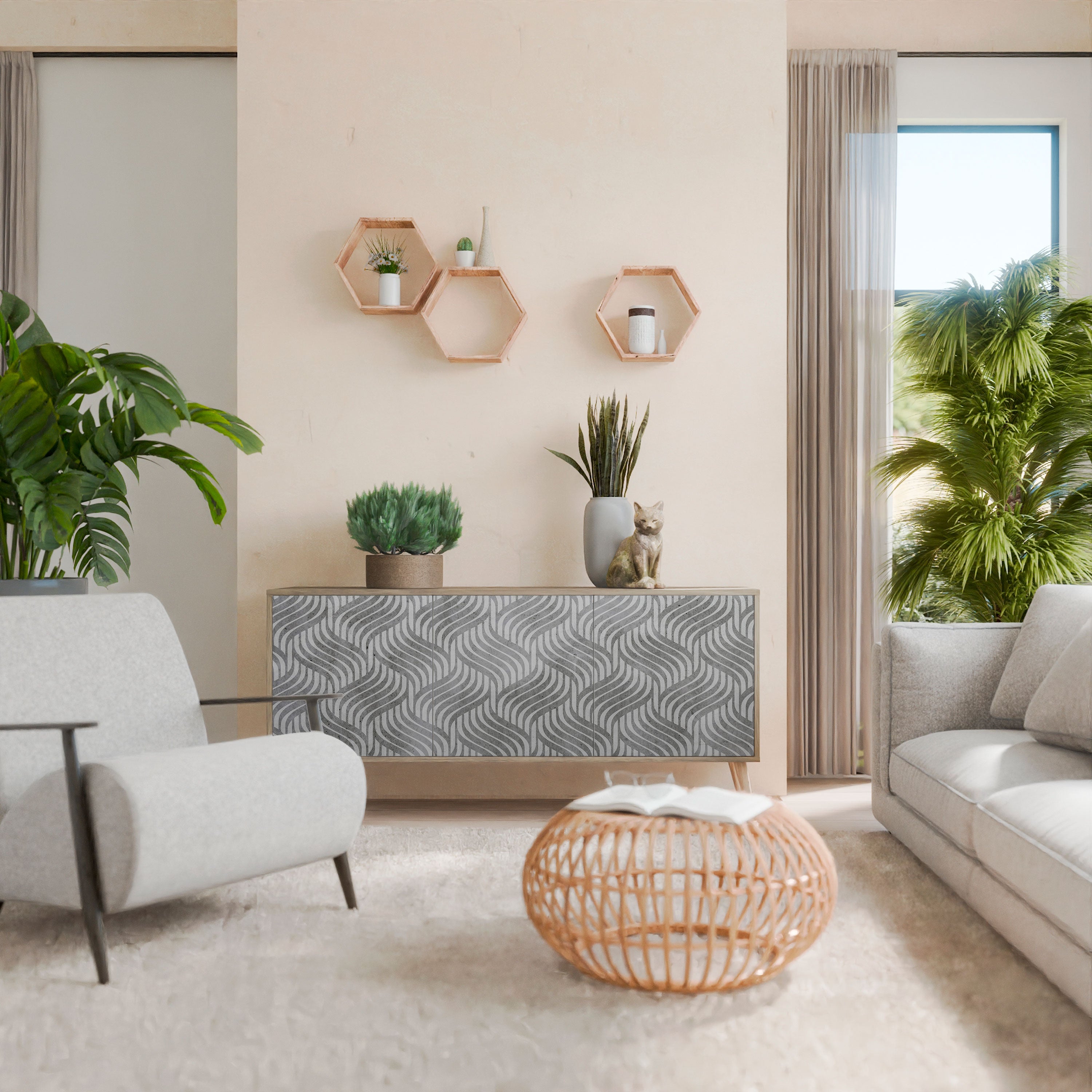 CONCRETE MOVEMENT 3-türiges Sideboard