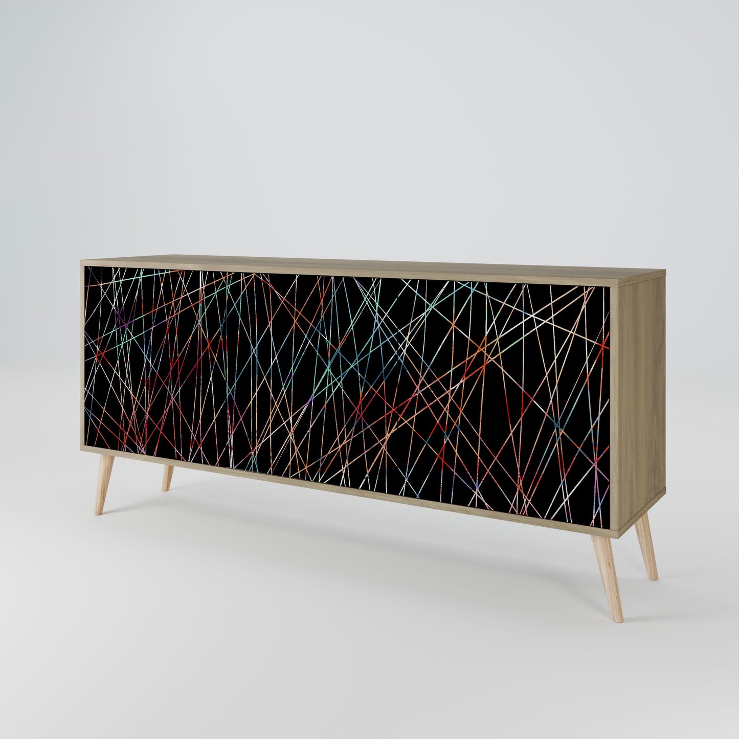 LUMINOUS SNARE 3-Door Sideboard in Oak Effect