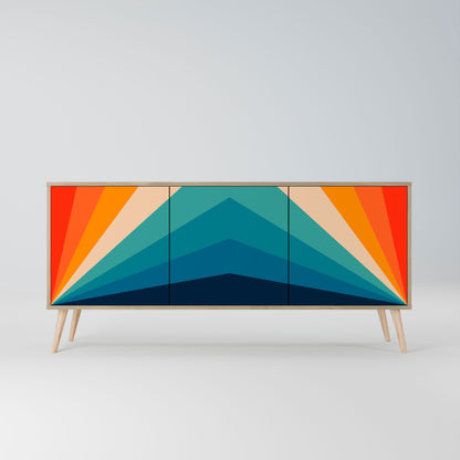 Credenza PRISM CONCUSSION a 3 ante in effetto rovere