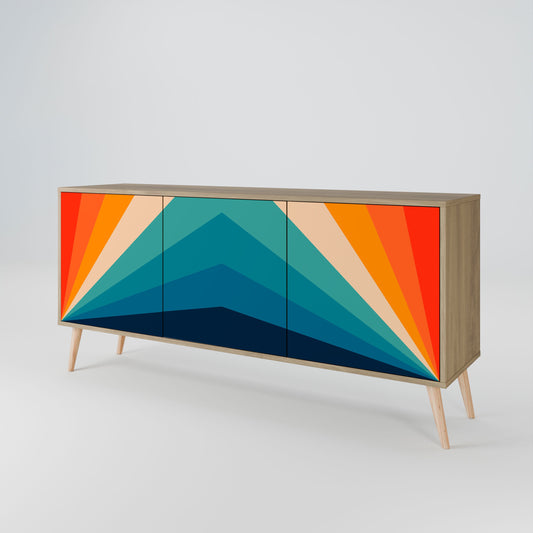 Credenza PRISM CONCUSSION a 3 ante in effetto rovere