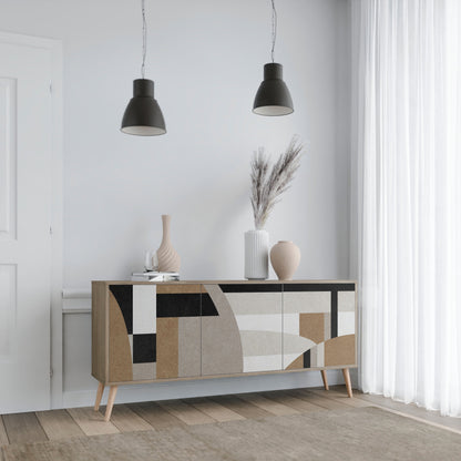 Credenza DELICATE MEMENTO a 3 ante in effetto rovere