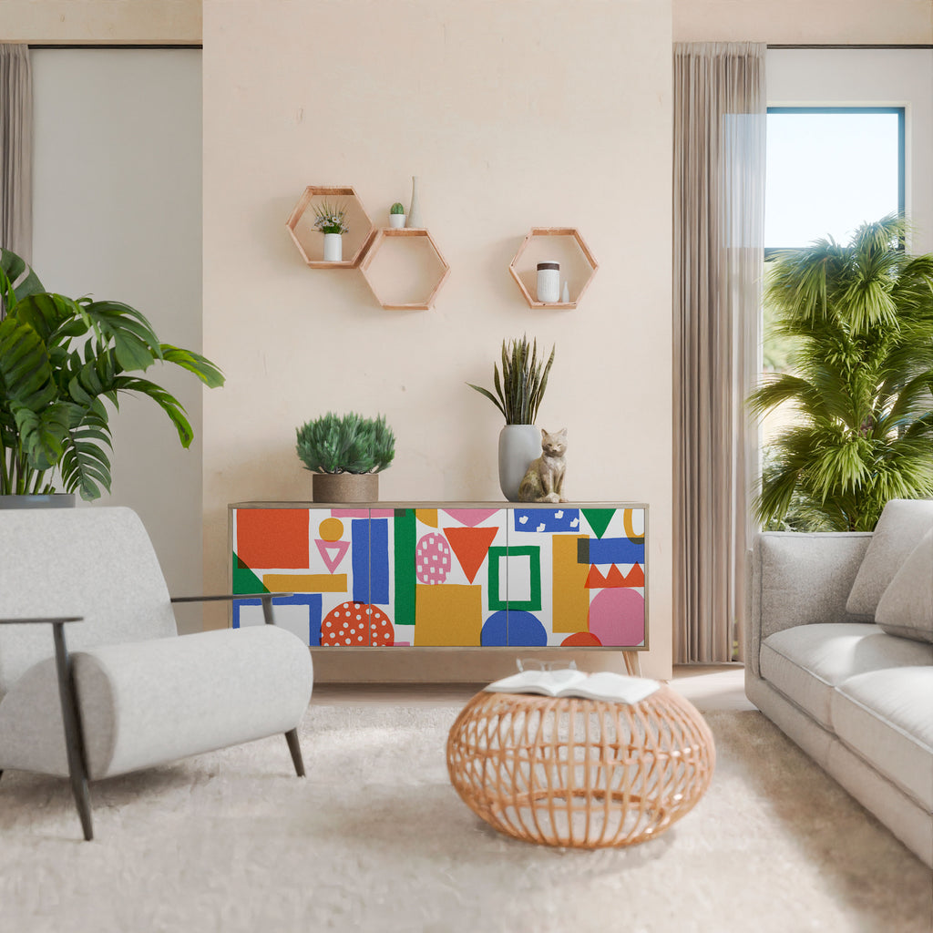 GEOMETRIC GLIMMER 3-Door Sideboard