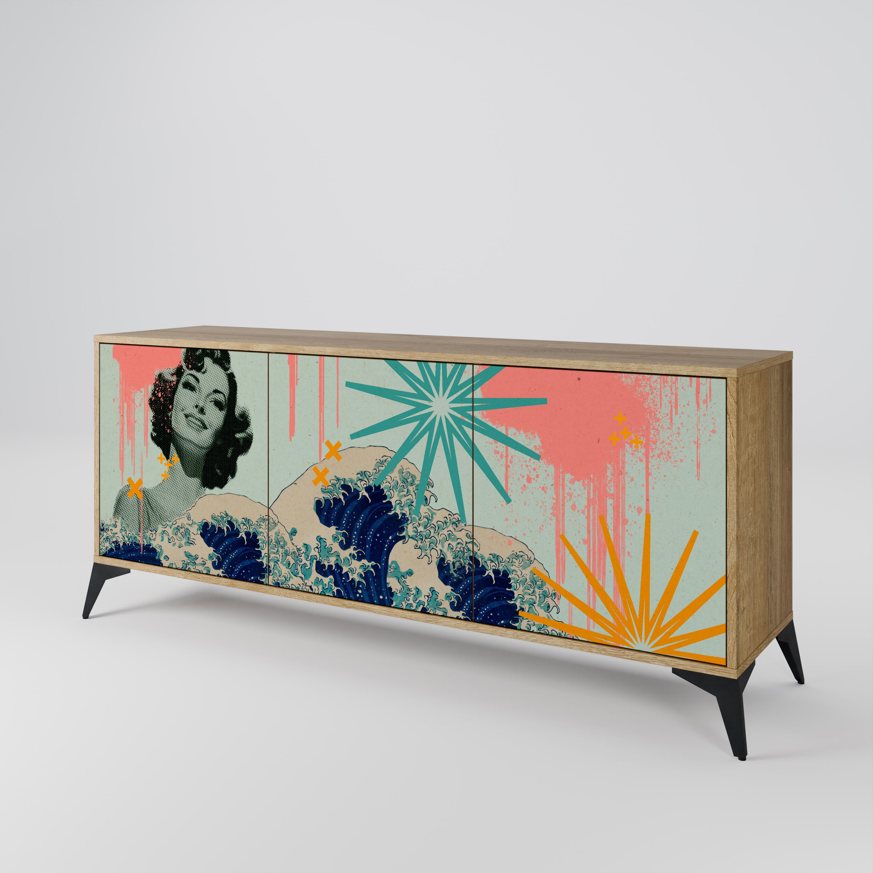 KANAGAWA BEAUTY 3-türiges Sideboard