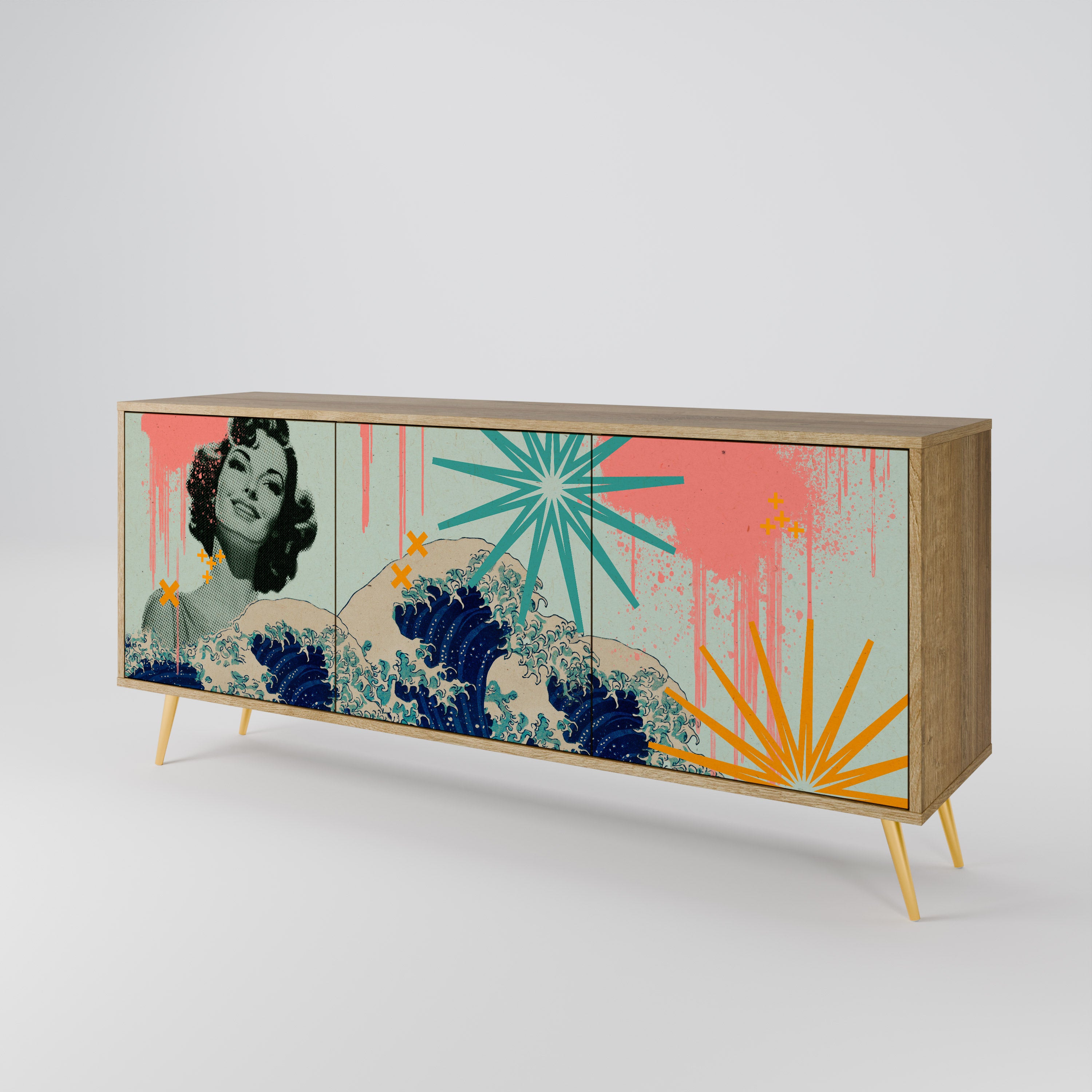 KANAGAWA BEAUTY 3-türiges Sideboard