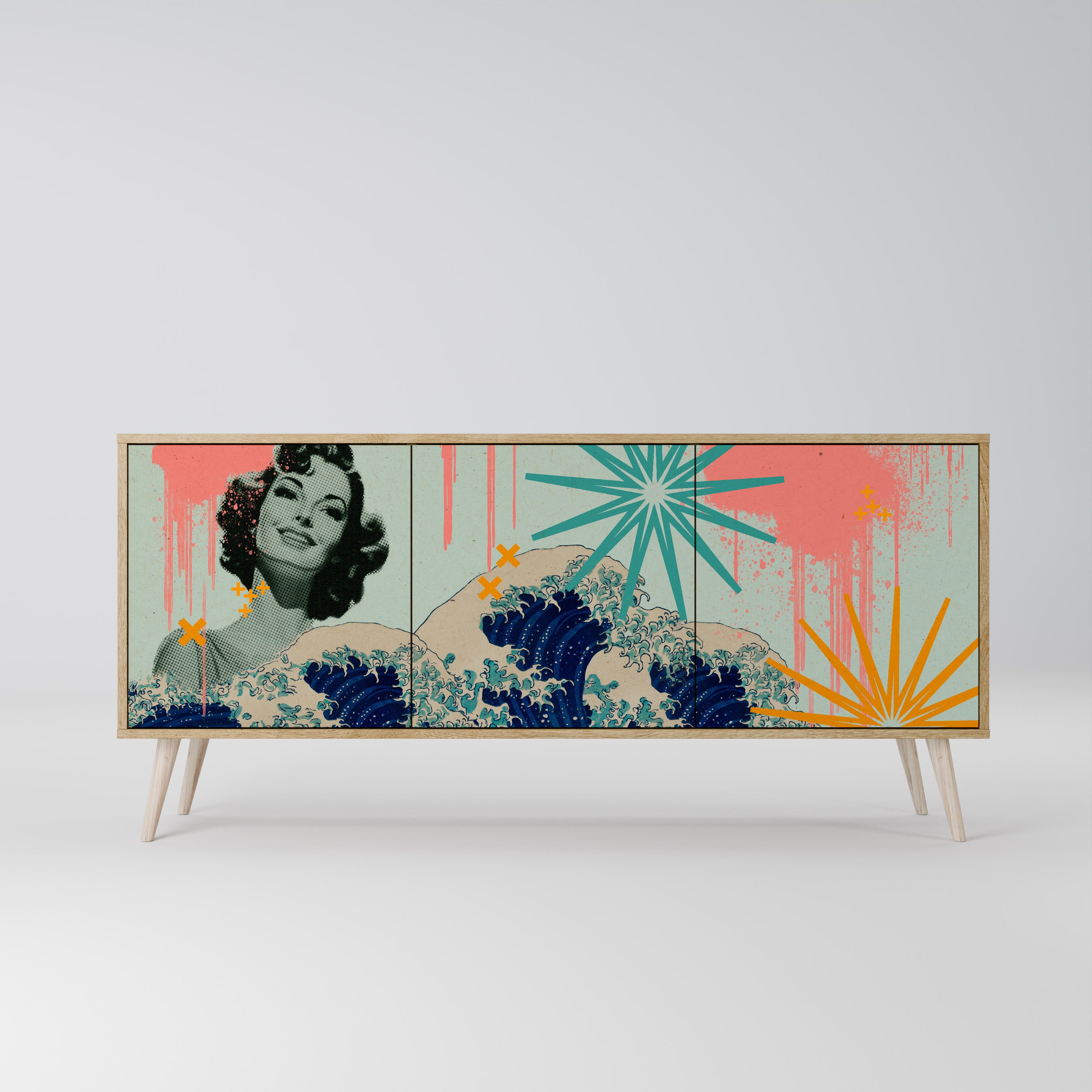 KANAGAWA BEAUTY 3-türiges Sideboard