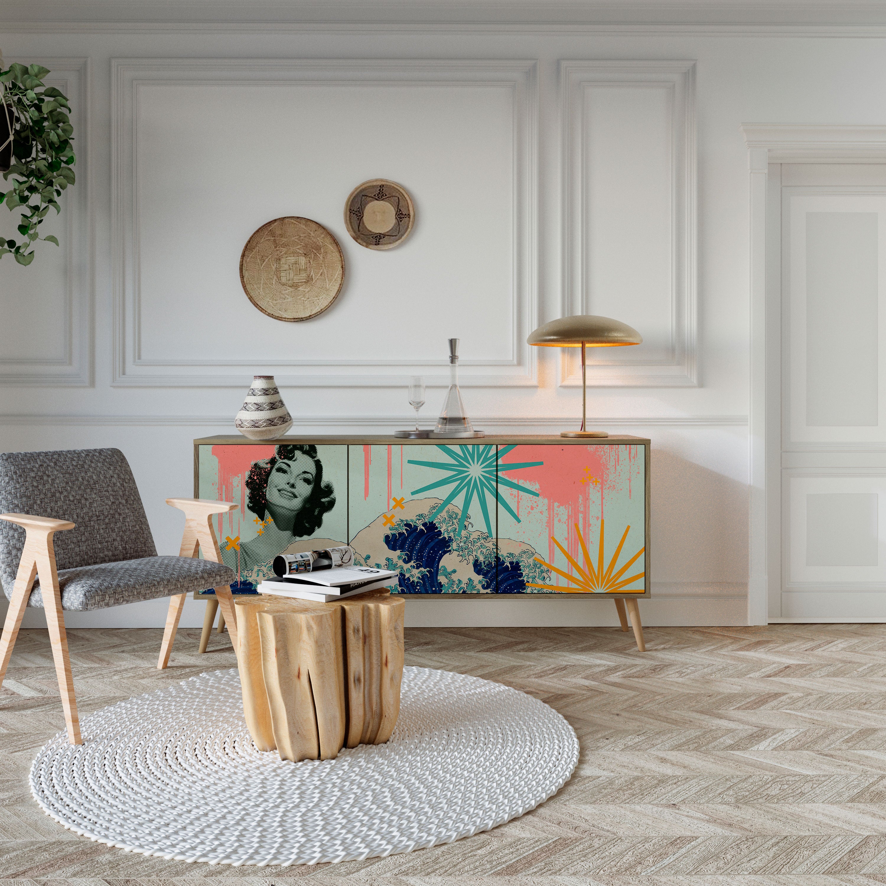 KANAGAWA BEAUTY 3-türiges Sideboard