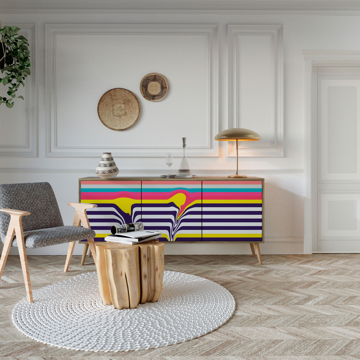 TONE COLLAPSE 3-Door Sideboard
