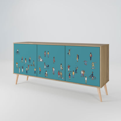 Credenza COLLECTIVE STREAM a 3 ante in effetto rovere