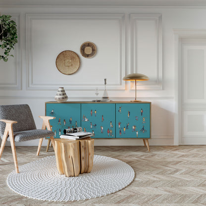 Credenza COLLECTIVE STREAM a 3 ante in effetto rovere