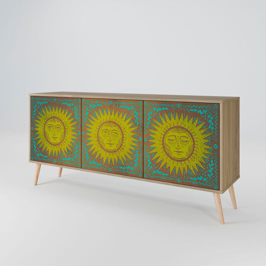 Credenza a 3 ante SUNSHINE EULOGY in effetto rovere