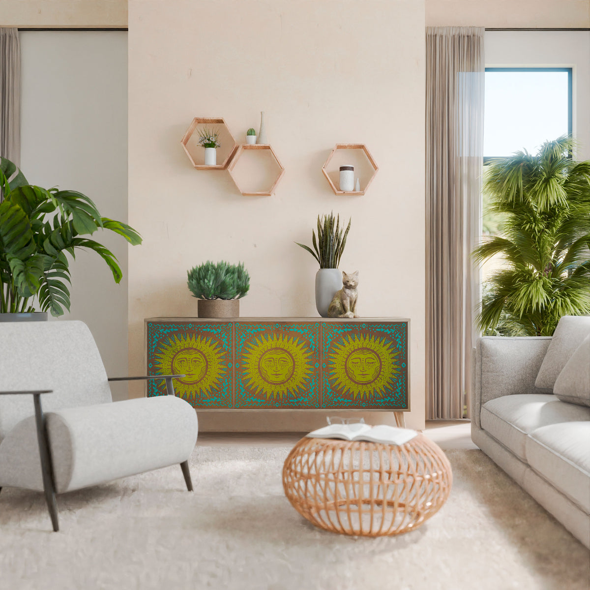 SUNSHINE EULOGY 3-Door Sideboard