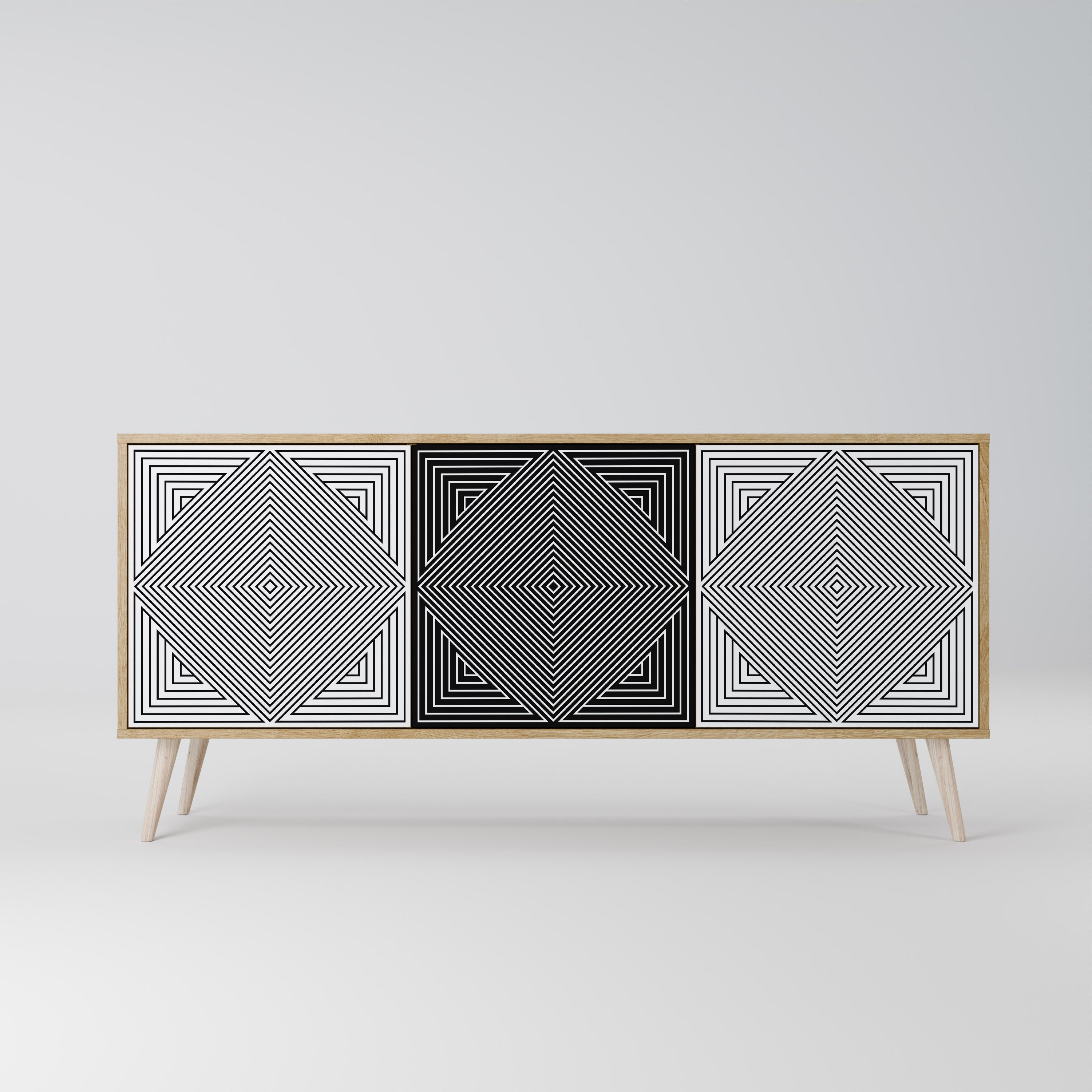 POLYGON ILLUSION 3-Door Sideboard