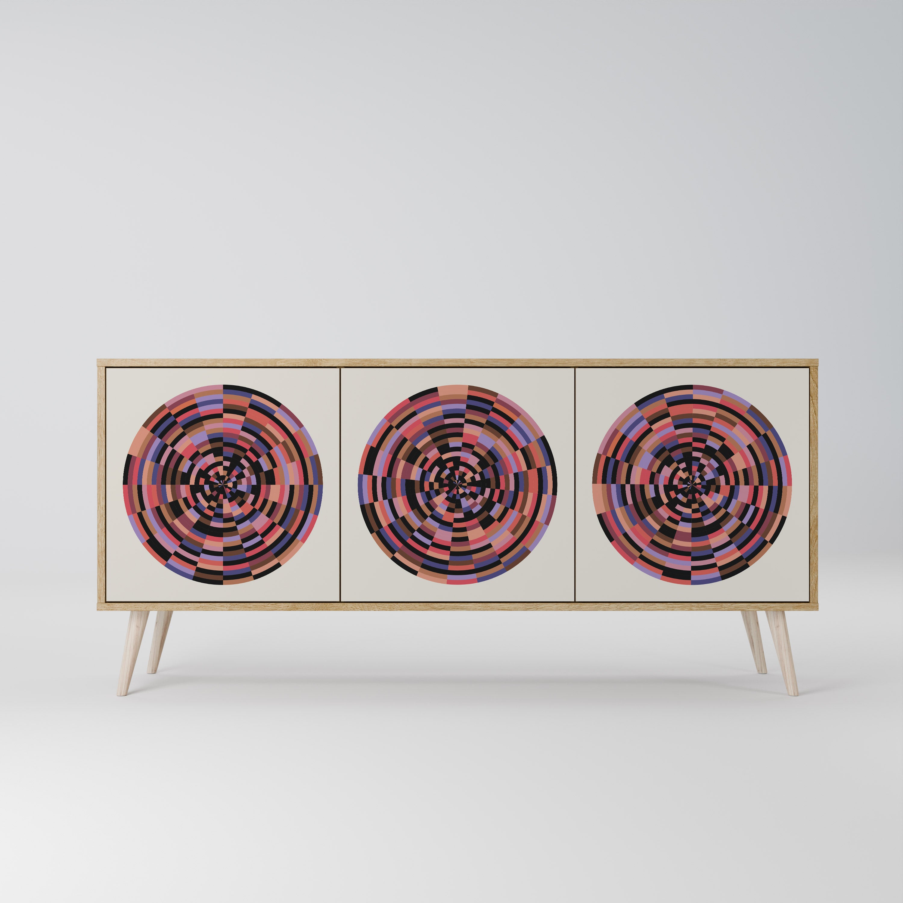 BROWN CIRCLES 3-Door Sideboard