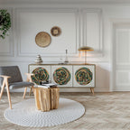 GREEN CIRCLES Skänk med tre dörrar